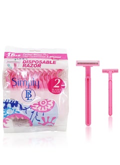 Buy Box of 24 Women Pink Razor Blades Disposable Stainless Steel High End Twin Blade Razors in Saudi Arabia