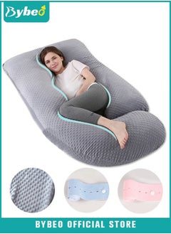 Buy Pregnancy Pillows for Sleeping, U Shaped Full Body Pillow for Maternity Women with Removable Jersey Cotton Cover in UAE