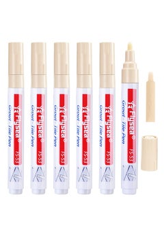 Buy 6 Pieces Tile Pen Wall Grout Restorer Pen Repair Marker Grout Filler Pen for Restoring Tile Grout Wall Floor Bathrooms and Kitchen Beige in UAE