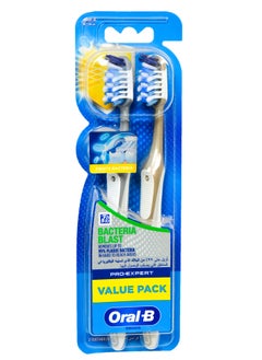 Buy Oral-B Pro-Expert Bacteria Blast Manual Toothbrush, Medium, 1+1 Count in Egypt