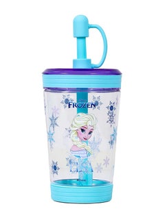 Buy Frozen Princess Elsa Tritan Sipper Tumbler Water Bottle w/ Straw And Leash Lid - Blue(480ml) in UAE