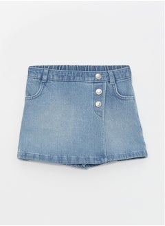 Buy Basic Elastic Waist Baby Girl Jean Short Skirt in Egypt