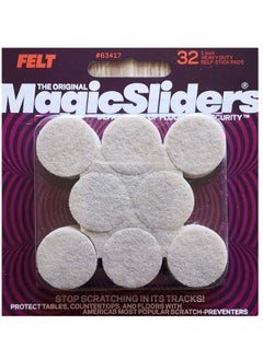 Buy Magic Sliders (‎63417)- Magic Felt 1 inch Round Self Stick Furniture Pads (32 pc) (Oatmeal) in UAE