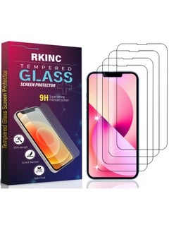 Buy Screen Protector (4-Pack) for iPhone 14,  iPhone 13, 13 Pro 6.1-Inch RKINC Tempered Glass Film Screen Protector 0.33mm [Anti-Scratch][Anti-Shatter][Bubble-Free] in UAE