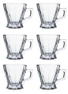 Buy 6-Piece Tea Cup Set Clear 190ml in Saudi Arabia