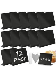 Buy Mini Chalkboard Signs with 3 Marker Pens and 1 Gray Cleaning Cloth Small Black Chalk Board Signs Erasable Rectangle Chalkboard for School Message Board Sign Wedding Birthday PartyPackage Cont in UAE