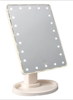 اشتري Large Lighted Vanity Makeup Mirror, Light Up Mirror with LED Lights, Tabletop Cosmetic Mirror (white) في السعودية