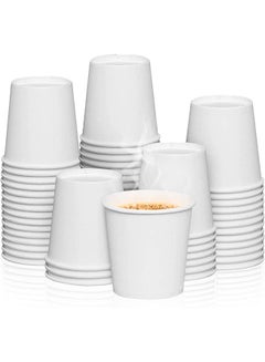 Buy [100 Cups] 4 oz. White Paper Cups - Small Disposable Espresso, Qahwa, Bathroom, Mouthwash Cups in UAE