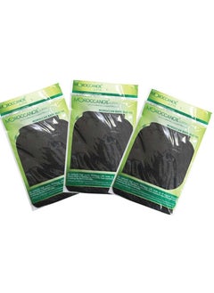 Buy Luffa Moroccan Bath Gloves Black - 3 pcs in Saudi Arabia