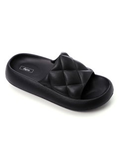 اشتري Quilted Slip On Black Rubber Sliding Cloud Slippers في مصر