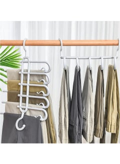 Buy Trouser Hangers Space Saving, 2 Pcs Multifunctional Pants Hanging Organizer Rack, Non Slip Stainless Steel Multi-Functional Rack, Closet Organizer for Pants Jeans Clothes Scarf in Saudi Arabia