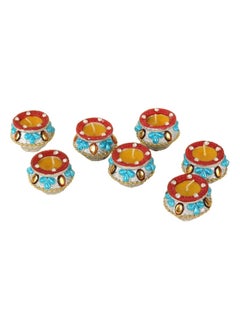 Buy Rachita Clay Diya, Multicolour - Set of 7 in UAE