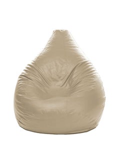 Buy XL Faux Leather Multi-Purpose Bean Bag With Polystyrene Filling Cream in UAE