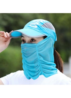 اشتري Outdoor Sun Protection Cap with Face Cover Foldable Anti-UV Summer Fashion Sun Hat For Man Women في الامارات