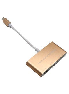 Buy 5-In-1 Type C USB 3.1 OTG 3.0 2.0 Hub SD/TF Card Reader Combo Gold in Saudi Arabia