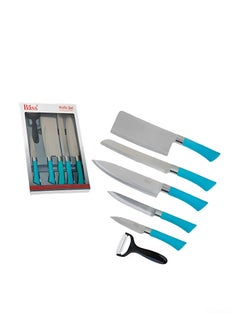 Buy 6 Piece Stainless Steel Kitchen Knife Set with Peeler in Saudi Arabia