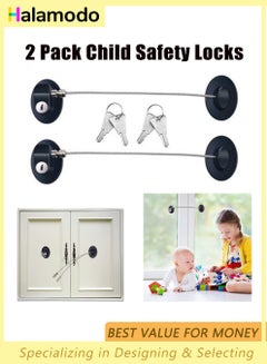 Buy 2 Pack Child Safety Locks, Refrigerator Door Locks Set, Multipurpose Child Proofing Locks, Kids Safety Locks, with 4 Keys, Strong Adhesive Lock, for Freezer Drawer Cabinet in Saudi Arabia