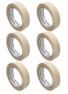 اشتري 6-Piece Paper Masking Tape 1 Inch Width 30 Yards Per Roll في الامارات