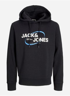 Buy Logo Print Cuffed Sleeve Hoodie in Saudi Arabia