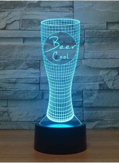 Buy 3D Illusion Multicolor Night Light Illuminating Kids Lamp Beer Glass Touch Button USB Nightlight Unique Visualization Lighting Effects Art Sculpture Light in UAE