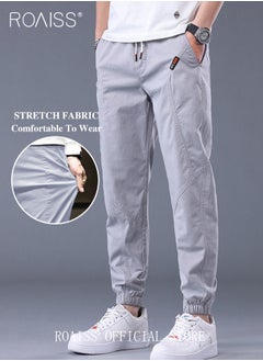 Buy Men's Cargo Pants Casual Pants Made of Pure Cotton with Elastic Drawstring Suitable for Various Body Types Simple and Trendy in Saudi Arabia