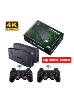 Buy 4K HD video game console, dual 2.4G wireless controllers, plug-and-play video game stick, built-in 10,000 games, retro handheld game console in Saudi Arabia