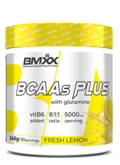 اشتري BCAAs Plus With Glutamine 240 Grams, Fresh Lemon في الامارات