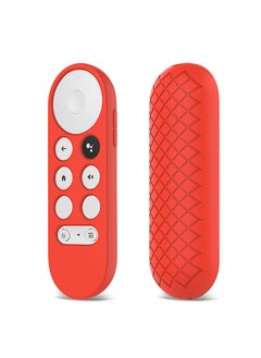 اشتري Silicone Case For Google Chromecast with Google TV 2020 Voice Remote, Anti Slip Protective Case Holder Skin Shockproof Bumper Cover -Red في الامارات