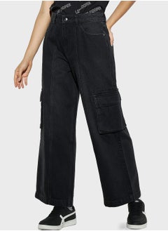 Buy Wide Leg High Waist Jeans in UAE