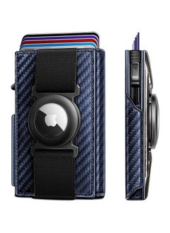 Buy New Airtag Card Holder Multi-card Position High-looking Carbon Fiber Card Box Tracking Positioning Metal Wallet For Men in Saudi Arabia