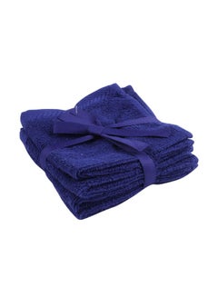 Buy 4-Piece Concepto Towel Set Navy Blue 30 X 30Cm in Saudi Arabia