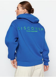 Buy Saks Hooded Back Printed Oversize/Wide Fit Thick Inside Fleece Knitted Sweatshirt TWOAW24SW00214 in Egypt