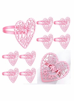 Buy Napkin Rings Valentine's Day Napkin Ring Holder 10 Pieces Alloy Napkin Rings in Saudi Arabia