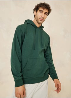 Buy Relaxed Fit Fleece Hoodie with Kangaroo Pocket in Saudi Arabia