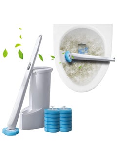 اشتري Disposable Toilet Bowl Cleaning Brush, Disposable Brush Head with 16 Refills Dissolving Wands Replacement Sponge Brush Heads, Soft Toilet Cleaner Brush for Bathroom Toilet Cleaning في السعودية