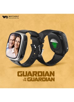 اشتري WatchOut Wearables Guardian Senior Citizen Smart Watch (Black) في الامارات