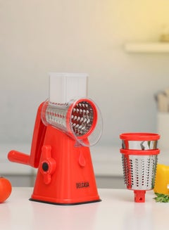 Buy Delcasa 3 in1 Rotary Grater, Stainless Steel Blades DC2243 Vegetable Slicer chopper manual food processor  Manual Grater in UAE