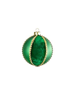 Buy Gulf Flowers Glass Christmas Ball with Velvet – Green Ornament for Tree & Holiday Decoration in UAE