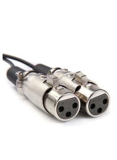 اشتري Keendex 1785 2-In-1 AUX Male to 2 Female Audio Cable - Black and Silver في مصر