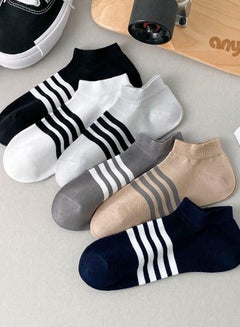 Buy Comfort Bliss: 3 Pairs of Multicolor Ankle Socks Set | Breathable Cotton Blend | Versatile Footwear Essentials in Egypt