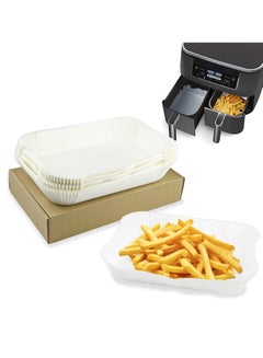 Buy Air Fryer Liners for Dual Basket Air Fryer,90 Pcs Rectangle Air Fryer Disposable Paper Liner in Saudi Arabia
