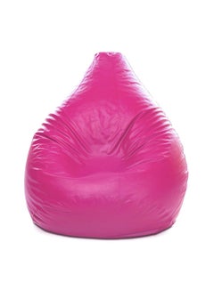 Buy XXL Faux Leather Multi-Purpose Bean Bag With Polystyrene Filling Pink in UAE