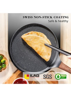 اشتري SENSARTE Crepe Pan Handle Accessories Repalcement Only Compatible Nonstick Crepe Pan, 10 inch Swiss Granite Coating Dosa Pan Pancake Flat Skillet Tawa Griddle في الامارات