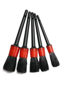 Buy 5 Pieces Car Detailing Brush Set, Car Interior Cleaning Kit, Different Sizes Automotive Detail Brushes Perfect for Cleaning Wheels, Engine, Emblems, Air Vents, Leather, Dashboard, Trim, Black in Saudi Arabia