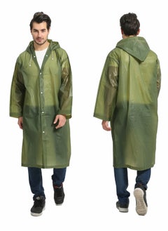 اشتري Raincoat Rain Ponchos for Adults Women Men   1 Pack Reusable EVA Clear Portable Rain Coats Lightweight Jackets with Hood, Rain Ponchos Adults Packable Poncho Adult Clear Hood في السعودية