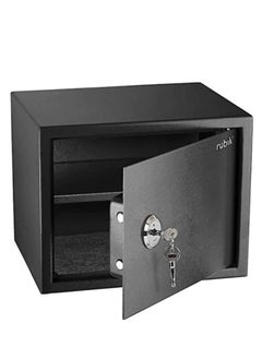 Buy Safe Box with Key and Shelve for Home Office Shop RB30K1 (30x38x30cm, Black) in UAE