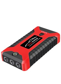 Buy 99800mAh 600A Car Jump Starter, Water Resistant Jump Starter Battery Portable with USB/DC 12V/LED Light Red in UAE