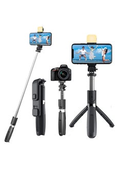 Buy Bluetooth Selfie Sticks with Remote and Selfie Light, 3-in-1 Multifunctional Selfie Stick Tripod Stand Mobile Stand Compatible with All Phones in UAE