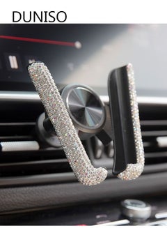 Buy Bling Car Phone Holder Mini Car Dash Air Vent Automatic Phone Mount Universal 360°Adjustable Crystal Auto Car Stand Phone Holder Car Accessories for Women and Girls in UAE