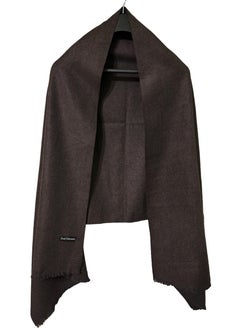 Buy Solid Wool Winter Scarf/Shawl/Wrap/Keffiyeh/Headscarf/Blanket For Men & Women - XLarge Size 75x200cm - Dark Brown in Egypt